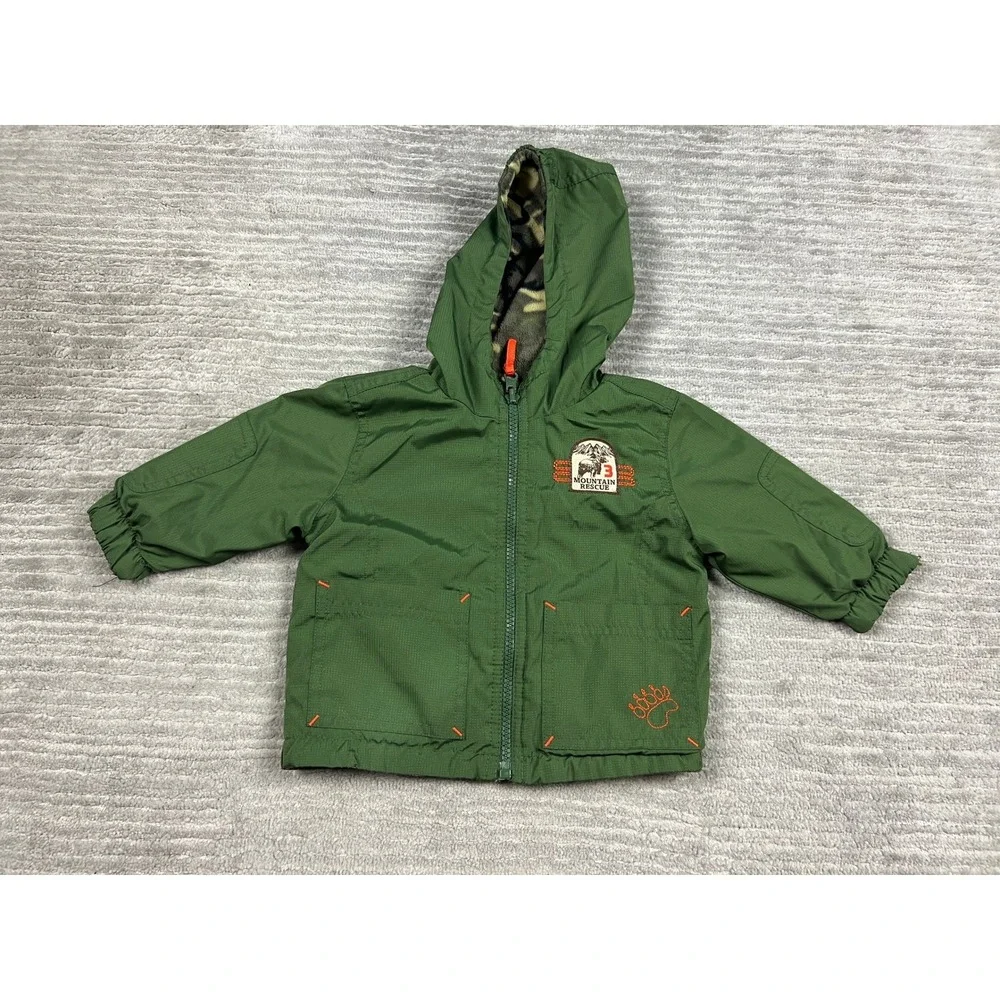 Athletic‎ Works Jacket Infant 12M Green Mountain Rescue Fleece Lined Windbreaker